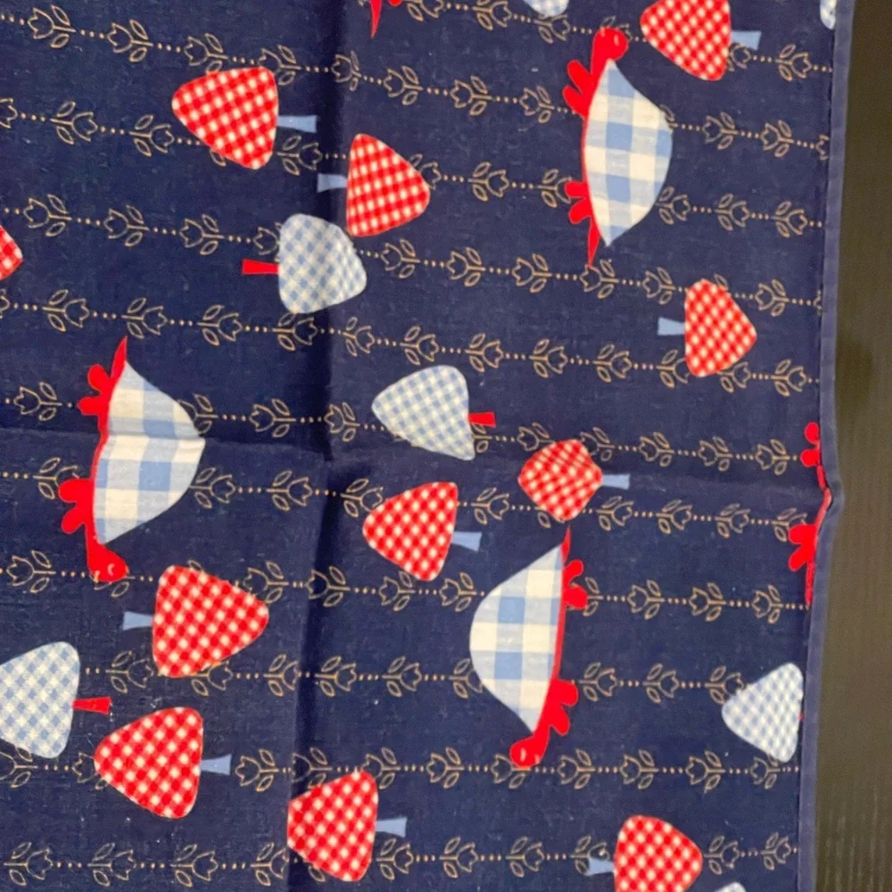 5 Kids Navy Blue Turtle Pattern Handkerchief Set